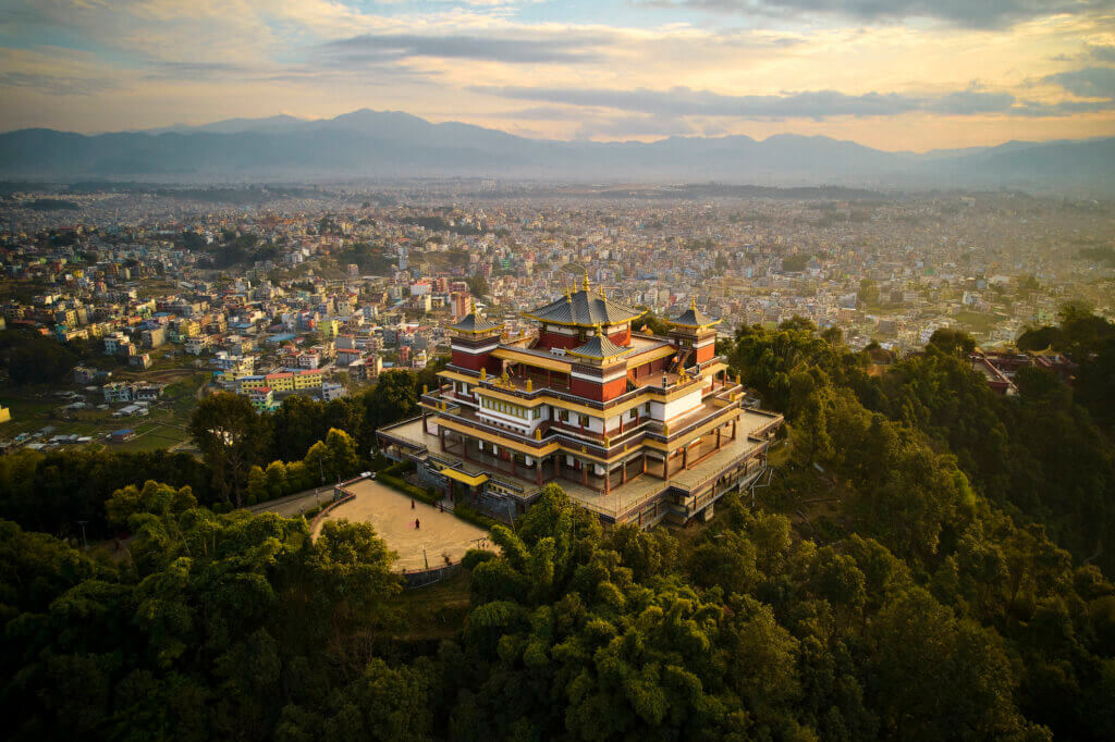 Nepal Gebäude mit weiter Sicht