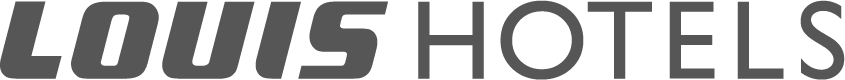 Logo für Louis Hotels in fetten, grauen Großbuchstaben auf hellem Hintergrund.